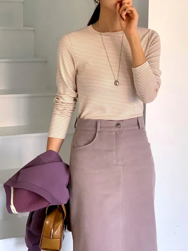 Elegant Striped Women's Top, Comfortable and Versatile