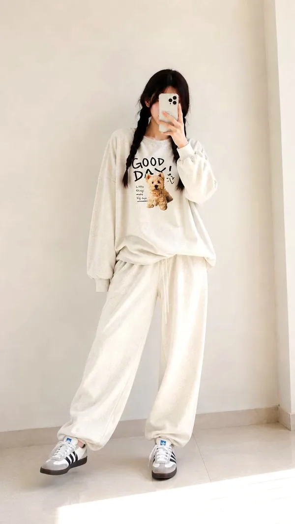ชุดเสื้อผ้าสตรีลายสุนัขน่ารัก - สไตล์สบายๆ ใหม่ล่าสุด รุ่นใหม่วางจำหน่าย