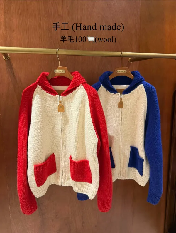 手工制作100%羊毛開衫外套