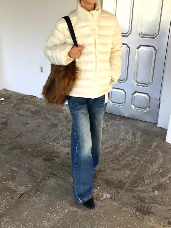 Fashionable and Minimalist Women's Down Jacket - Warm and Comfortable for Autumn and Winter