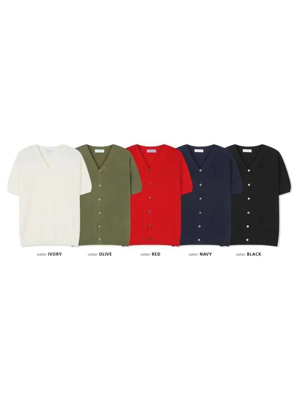 Stylish V-Neck Short Sleeve Cardigan - Available in Five Colors