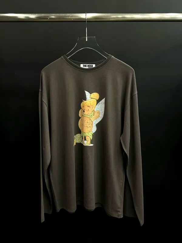 Cute Cartoon Printed Long Sleeve T-Shirt, 100% Cotton