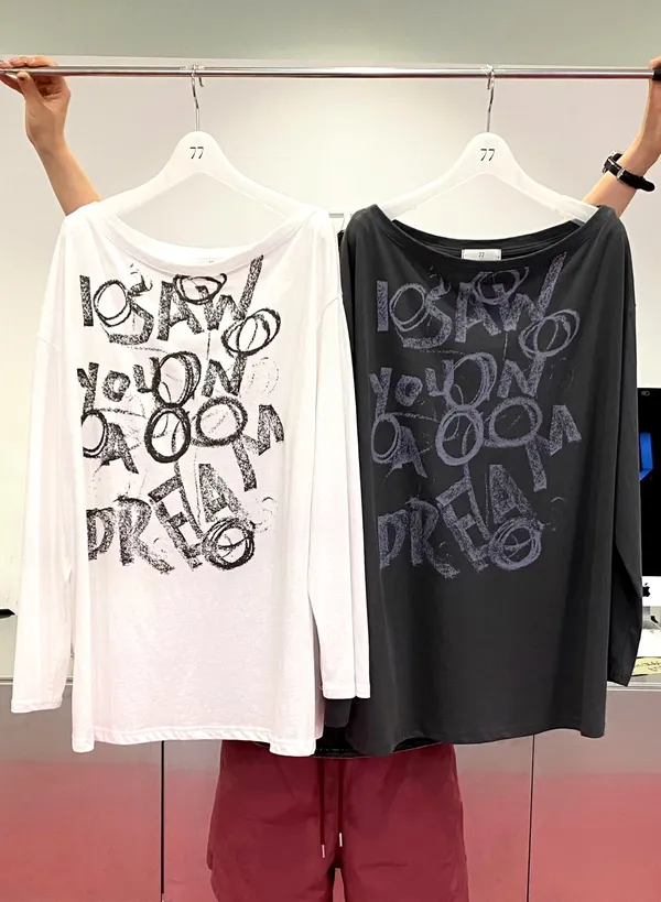 Loose-Fit Letter Print T-Shirt for a Comfortable Casual Style