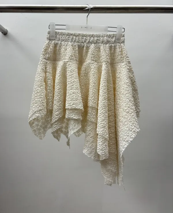 Light and Flowing Beige Irregular Skirt