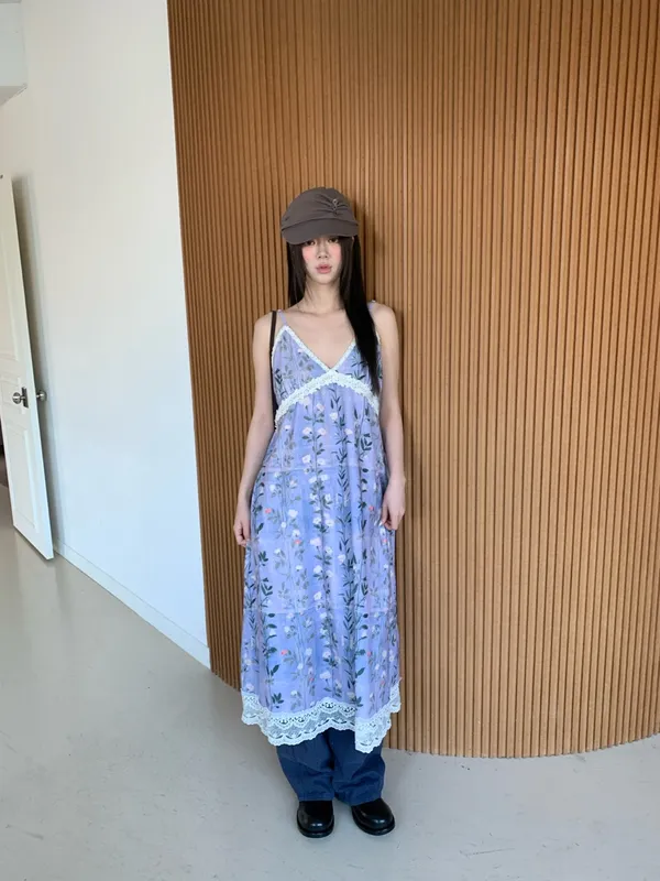 Fresh Floral Camisole Dress, Lightweight and Breathable