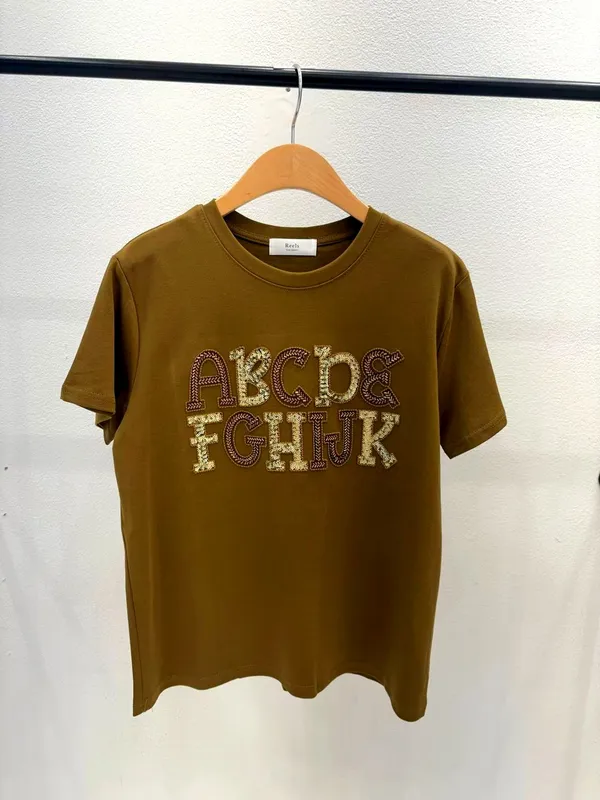 Stylish Letter Embroidered Short Sleeve T-Shirt
