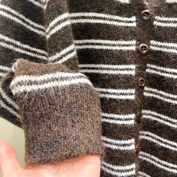 Classic Striped Sweater Coat, Warm and Comfortable