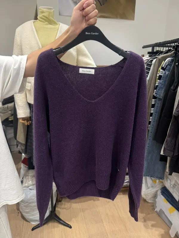 Elegant Purple V-Neck Sweater, A Must-Have for Warmth and Comfort