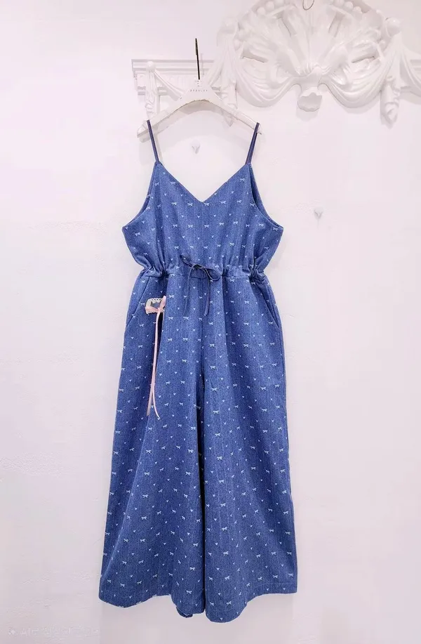 Fresh Blue Camisole Dress, Comfortable and Breathable, A Summer Essential