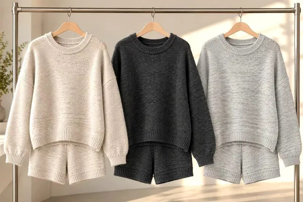 Fashionable and Comfortable Women's Outfit Set, Knit Short Sleeve Top + Shorts