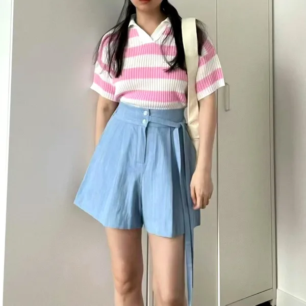 Stylish Striped Short Sleeve Top - Fresh Summer Vibes