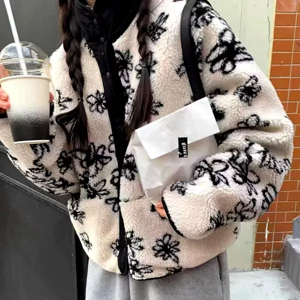 Stylish Floral Pattern Cotton Jacket - Warm and Comfortable