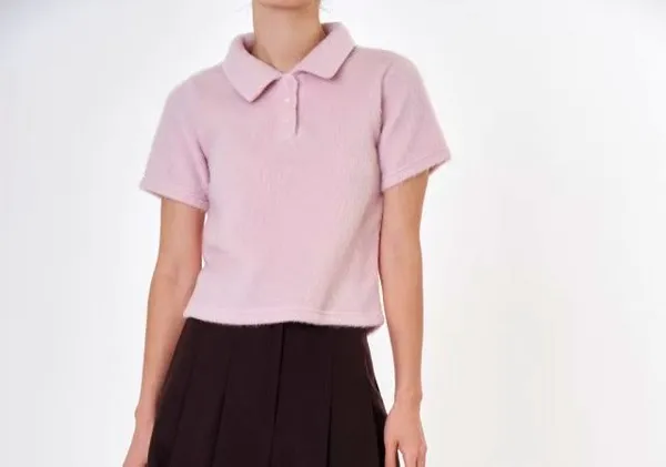เสื้อถักแขนสั้นสีชมพูอ่อน, ตัวเลือกฤดูร้อนที่สดชื่นและสบาย Sale