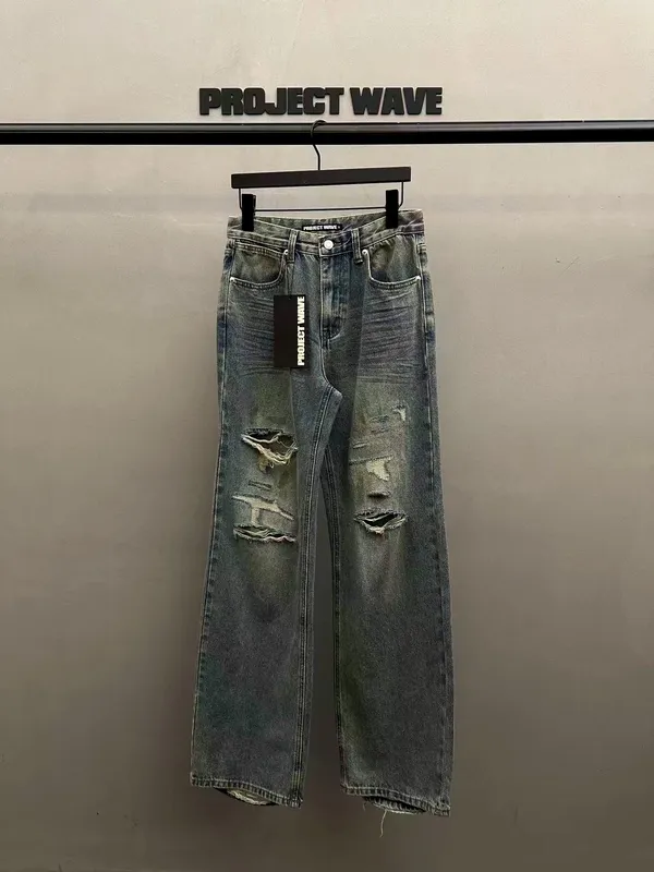 Fashion Distressed Denim Jeans, Comfortable Loose Fit
