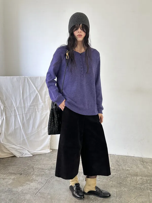 Stylish Purple Long Sleeve T-Shirt for Women - Comfortable and Versatile