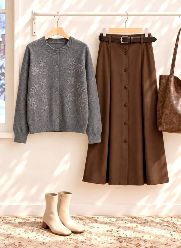 Elegant Embroidered Cardigan for Women, Warm and Comfortable, Fashionable and Versatile