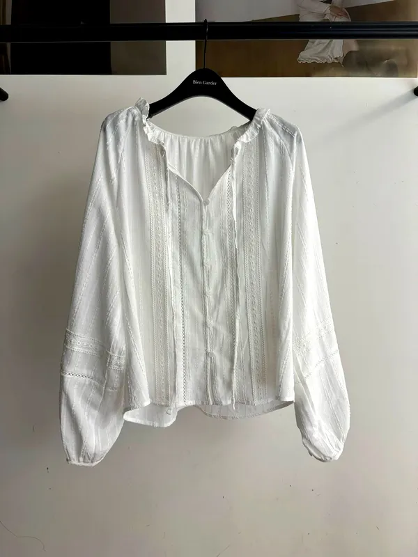 Fresh and Elegant White Women's Top, Lightweight and Breathable