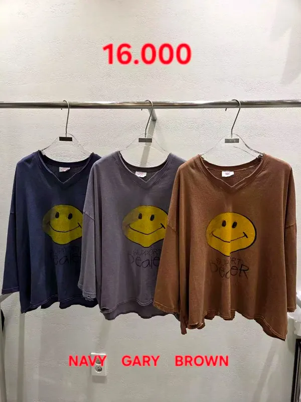 Smiley Face Print Loose T-Shirt, Comfortable Casual Style