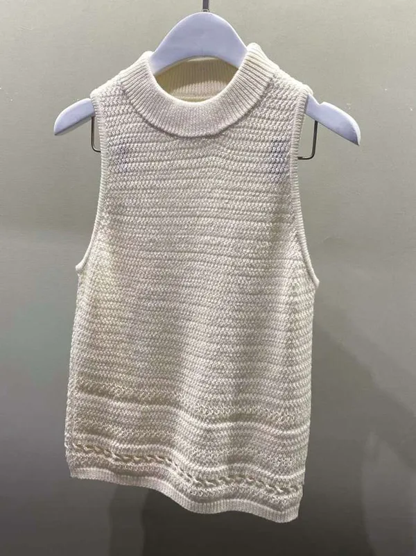 Simple Knit Sleeveless Top, Fresh and Versatile