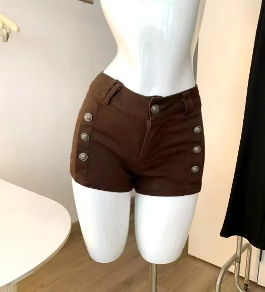 Fashionable Casual Women's Shorts - Classic Brown Design