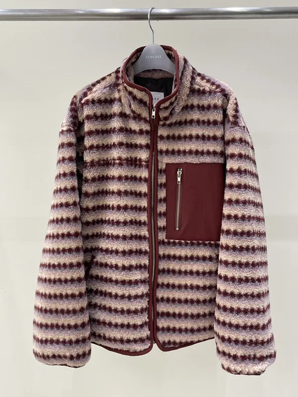 Fashionable Striped Women's Coat - Warm and Comfortable, Must-Have