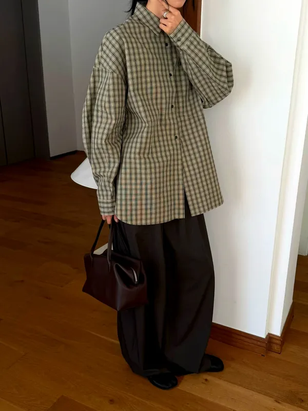 Plaid Design Loose Shirt, Fashionable and Versatile