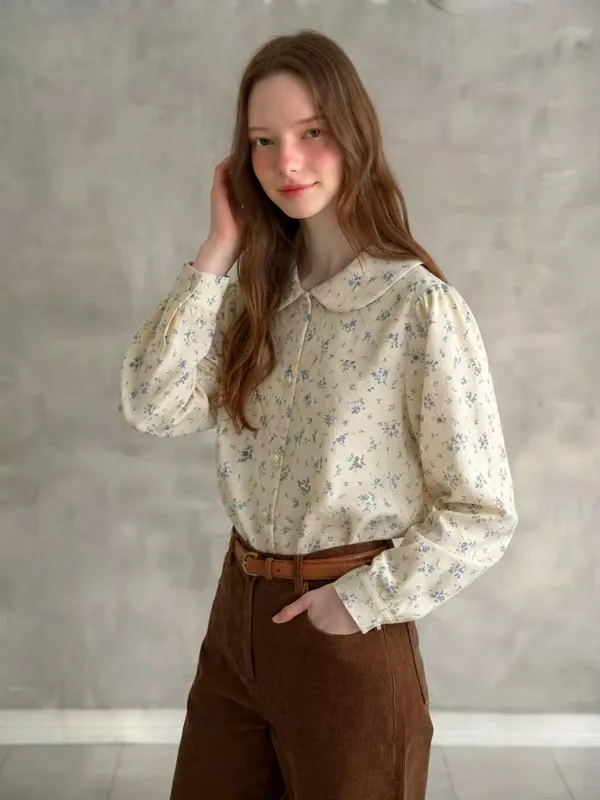 Elegant Floral Shirt - Lightweight and Comfortable, Perfect for Autumn Style