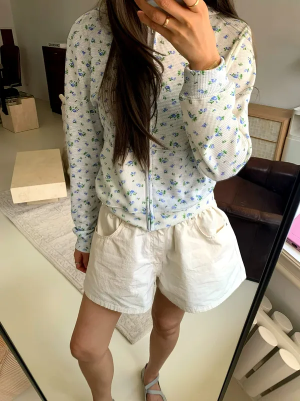 Fresh Floral Print Women's Jacket - Comfortable and Stylish