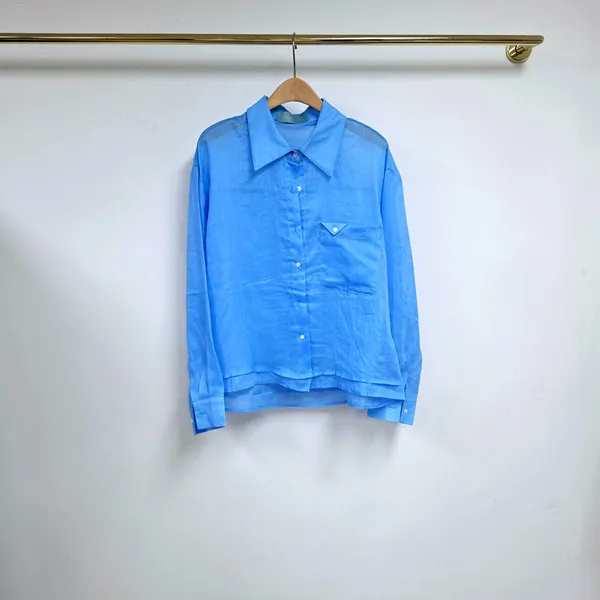 Fresh Blue Shirt - Elegant Style, Lightweight and Breathable