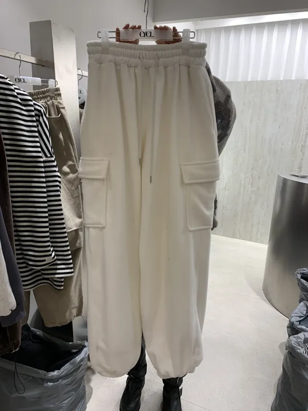 Trendy Loose-Fit Casual White Pants