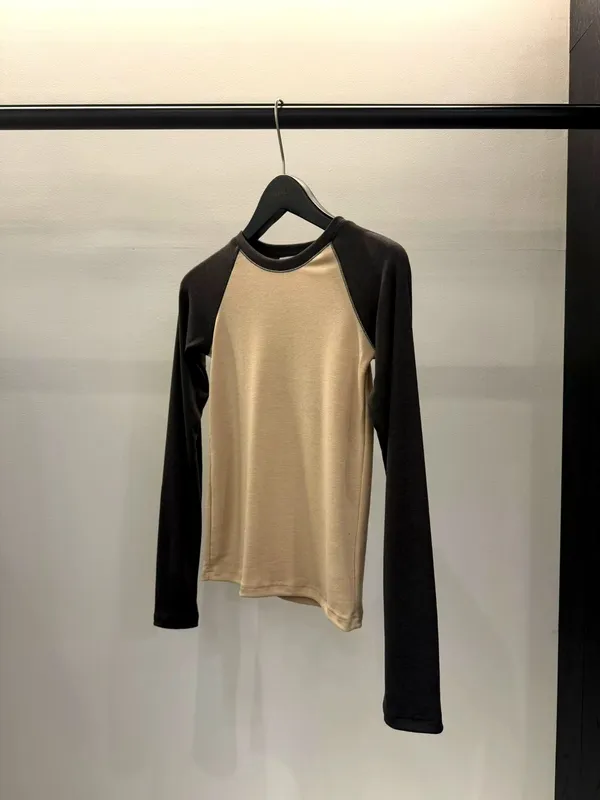 Trendy Color-Block Long Sleeve T-Shirt, Comfortable and Versatile