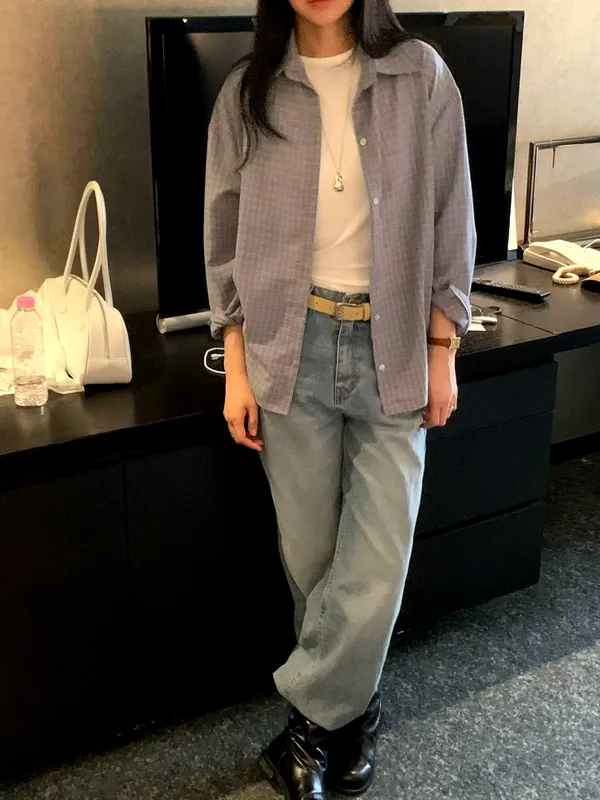 Stylish Plaid Shirt, Effortlessly Match Casual Looks