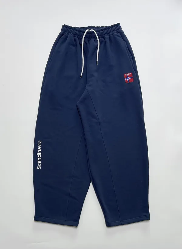Men's Nordic Embroidered Curved Sports Pants