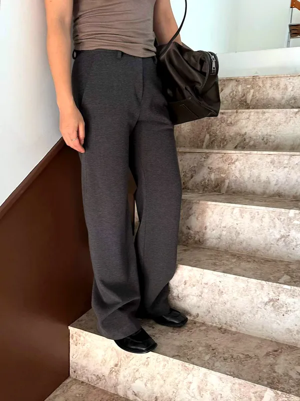Elegant High-Waisted Women's Dress Pants - Comfortable Slim Fit Design