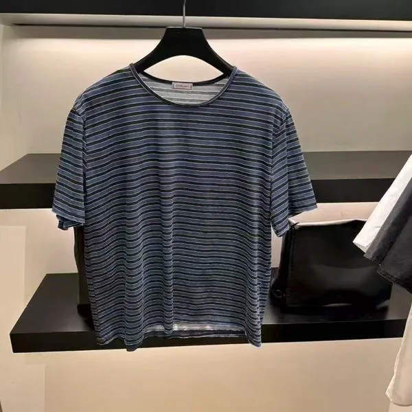 Stylish Striped Short Sleeve T-Shirt, Comfortable and Breathable, A Casual Essential