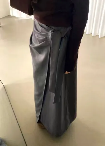 Elegant Long Skirt with Graceful Style, Soft Tones for Various Occasions maybebaby 46347