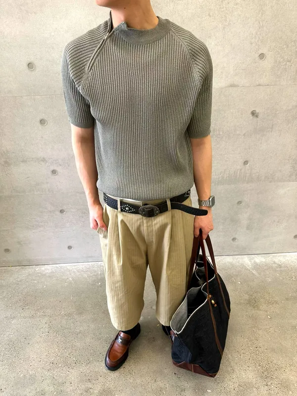 Stylish Slim-Fit Knitted Short Sleeve T-Shirt