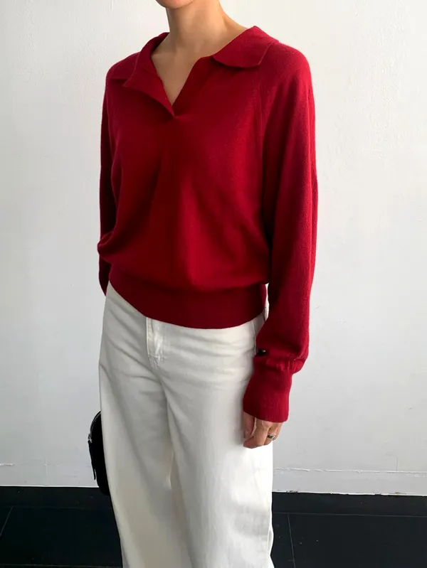 Stylish Red Women's Top, Comfortable and Versatile