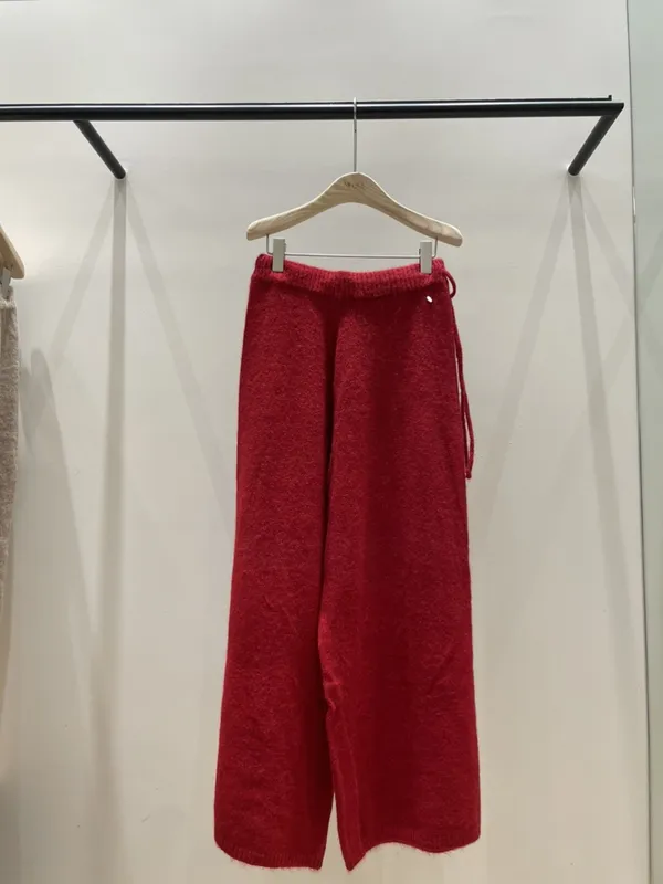 Stylish Red Loose Plush Pants