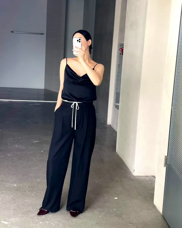 Elegant Silk Camisole Top, Effortlessly Pairs with Stylish Pants