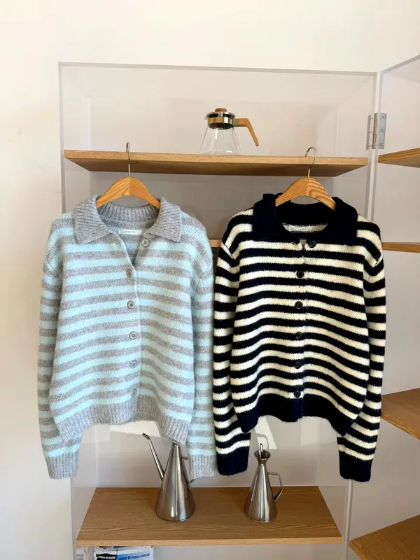 Fashionable Striped Cardigan for Women, Comfortable and Versatile