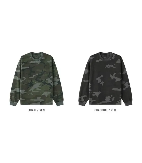 Trendy Camouflage Long Sleeve Sweatshirt, Comfortable Casual Style