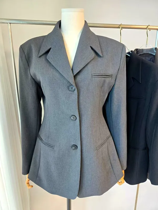 Áo khoác blazer nữ thanh lịch, cắt ôm, thiết yếu thời trang