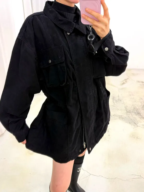 時尚黑色女裝夾克外套，休閒百搭