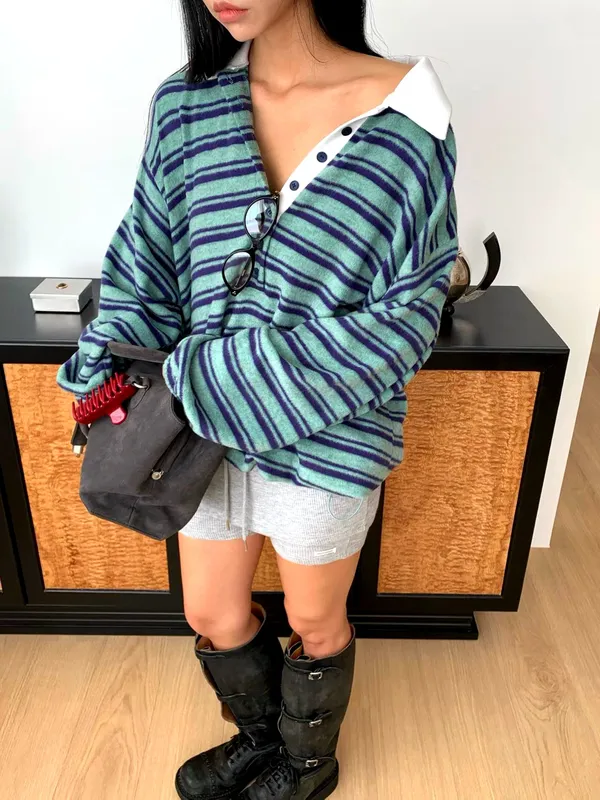 เสื้อยืดผู้หญิงลายทางสไตล์ทันสมัย - สบายและสบายๆ