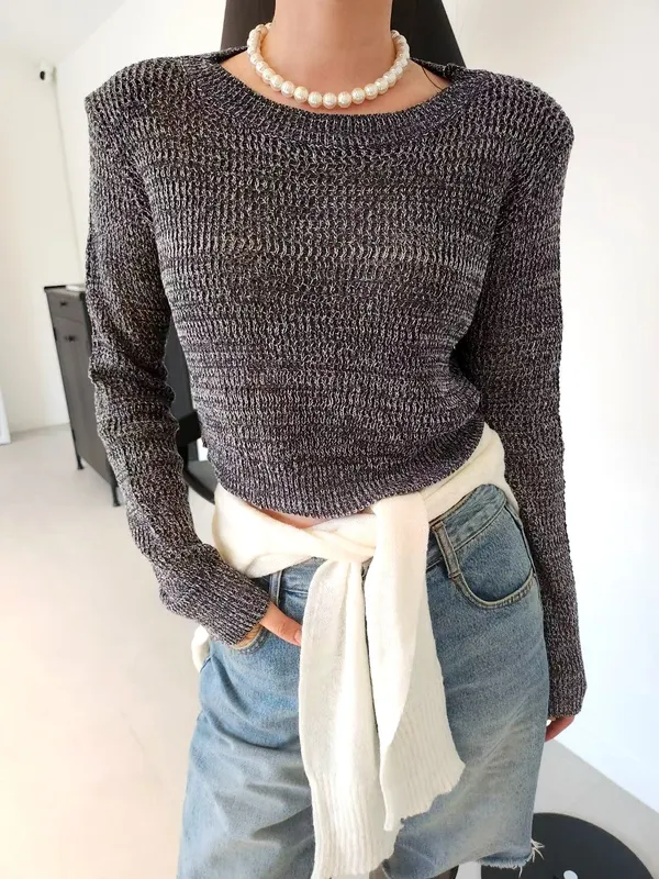 Stylish Knitted Women's Top, Comfortable and Breathable, Perfect with Jeans
